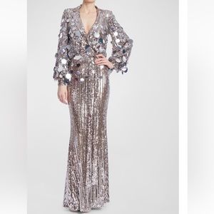 Badgley Mischka Collection Sequin column gown size 4